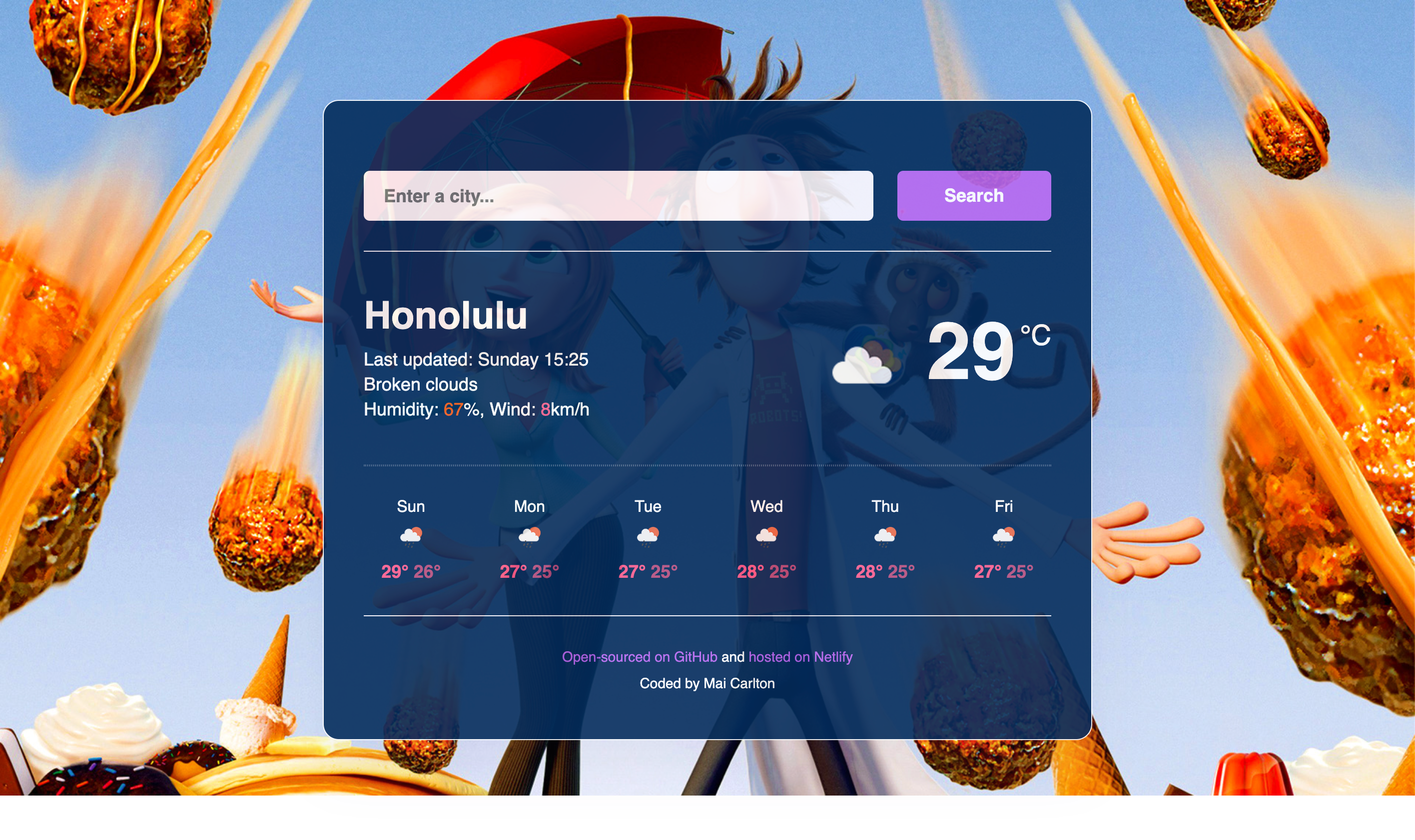 weather app preview